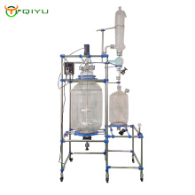 Shanghai 50L100L 150L 200L Chemical Glass  Double Layer Glass Reactor For Sale
